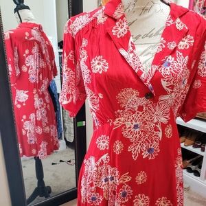 NWT FP above the knee red & white dress